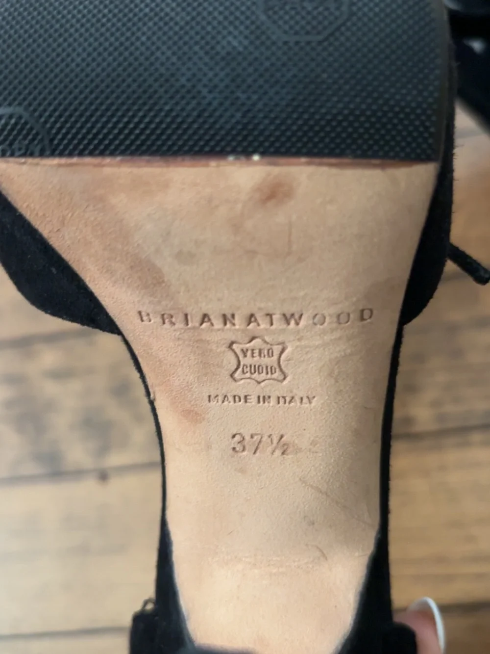 Brian Atwood Suede Black Lace-Up Heels